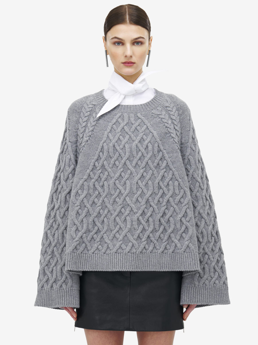ALEXANDER MCQUEEN - Cable Crew Neck Jumper - Item 840219Q1BEW102